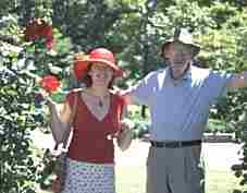 Donald and Lizzy, posing in the roses